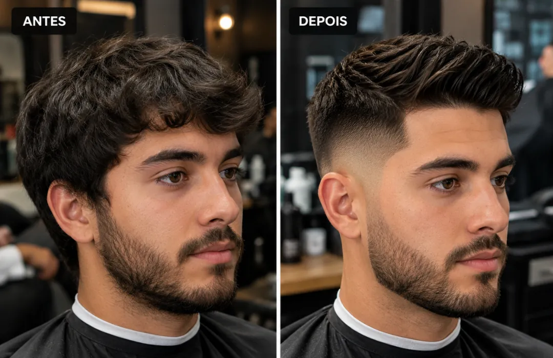 ANTES E DEPOIS BARBERIA 2 IRMAOS
